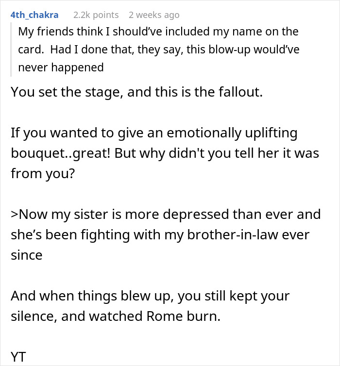 Brother Sends Flowers To Sister, Makes Her Husband Think She's Cheating, Leads Them To Divorce