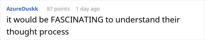 Text from a user says, "it would be FASCINATING to understand their thought process" related to dogs picking gifts.