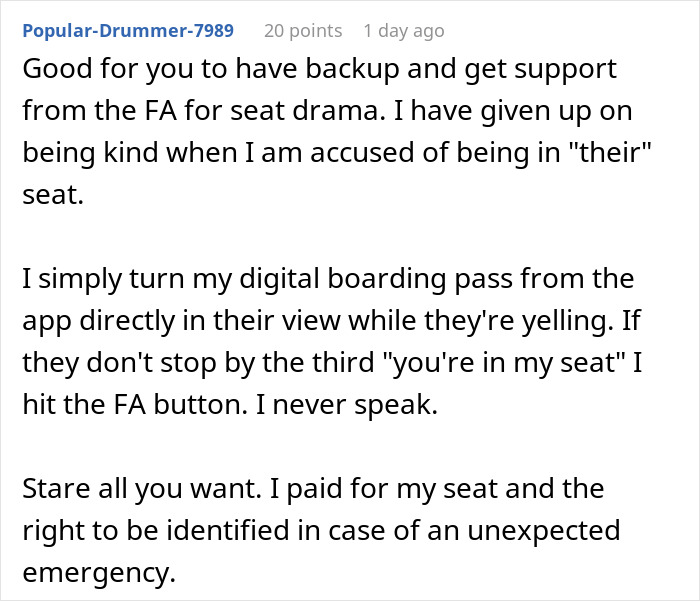 Discussion about seat drama on a flight with digital boarding pass strategy.