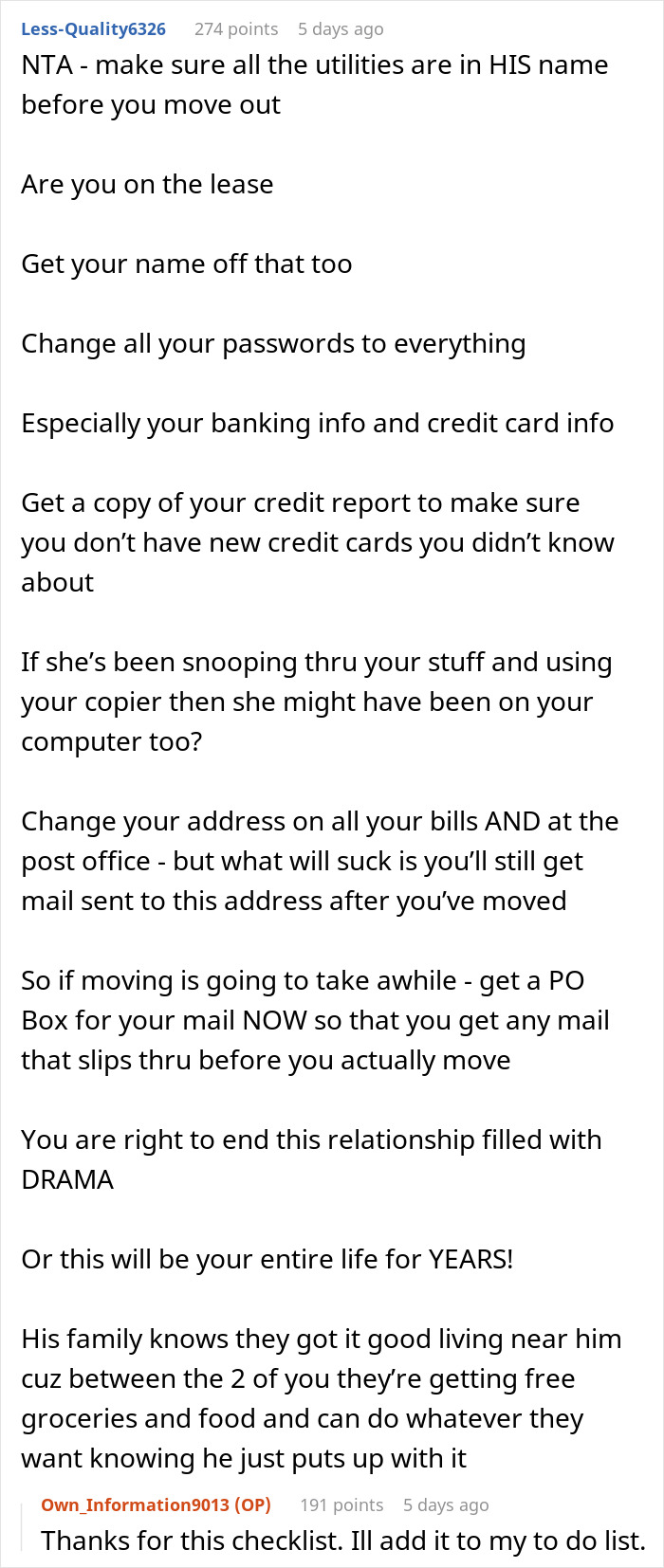 Reddit comment discussing relationship advice about choosing between toxic family and girlfriend. Reddit comment discussing relationship advice about choosing between toxic family and girlfriend.