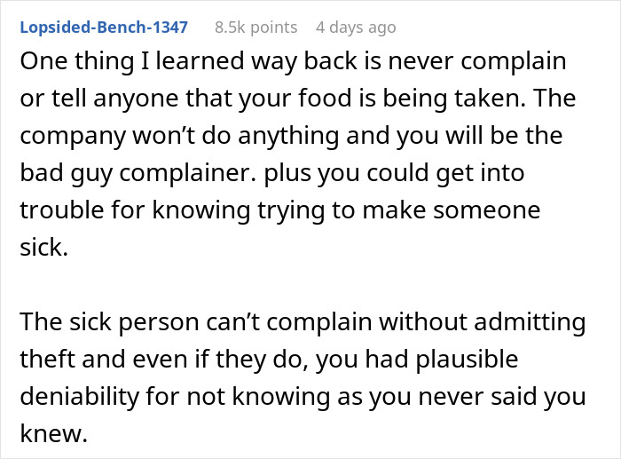 “Coworker Kept Stealing My Lunch, So I Started Leaving Fake Leftovers To Teach Them A Lesson” “Coworker Kept Stealing My Lunch, So I Started Leaving Fake Leftovers To Teach Them A Lesson”
