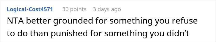 Reddit comment on teen refusing to babysit a difficult cousin.