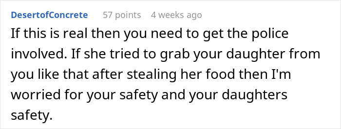 Comment discussing safety concerns after baby formula thrown away by roommate. Comment discussing safety concerns after baby formula thrown away by roommate.