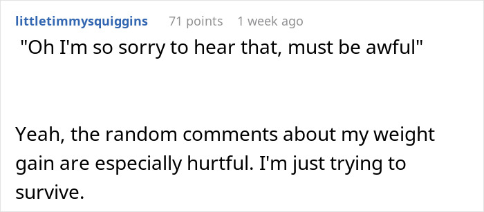 Text expressing hurtful impact of fat-shaming comments on a person's weight and well-being. Text expressing hurtful impact of fat-shaming comments on a person's weight and well-being.