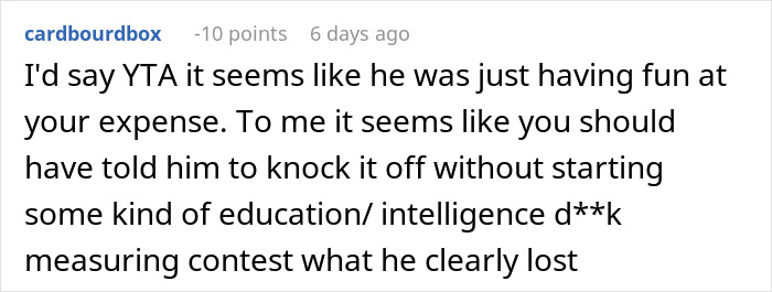 Reddit comment criticizing a judgmental American mocking someone's mispronunciation.