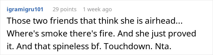 Comment discussing lady's reaction to ex's awkward demand about housewarming party. Comment discussing lady's reaction to ex's awkward demand about housewarming party.