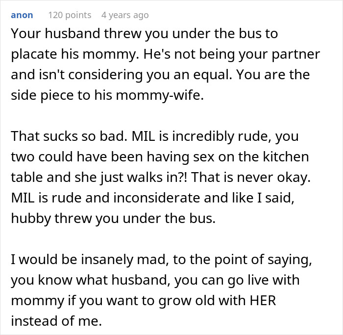 Text message about MIL visiting unannounced and disrupting privacy, sparking a discussion on respectful boundaries.