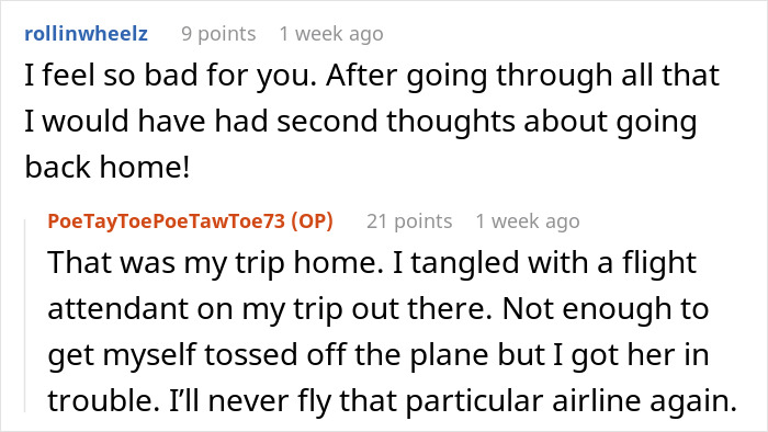 Comments on an airport incident involving a wheelchair user and flight attendant dispute. Comments on an airport incident involving a wheelchair user and flight attendant dispute.