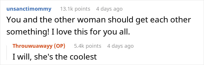 Reddit thread about women opting out of planning Secret Santa, showing user comments.