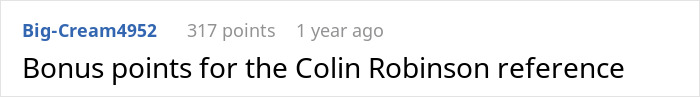 Reddit comment about Colin Robinson reference in a Costco showdown discussion. Reddit comment about Colin Robinson reference in a Costco showdown discussion.