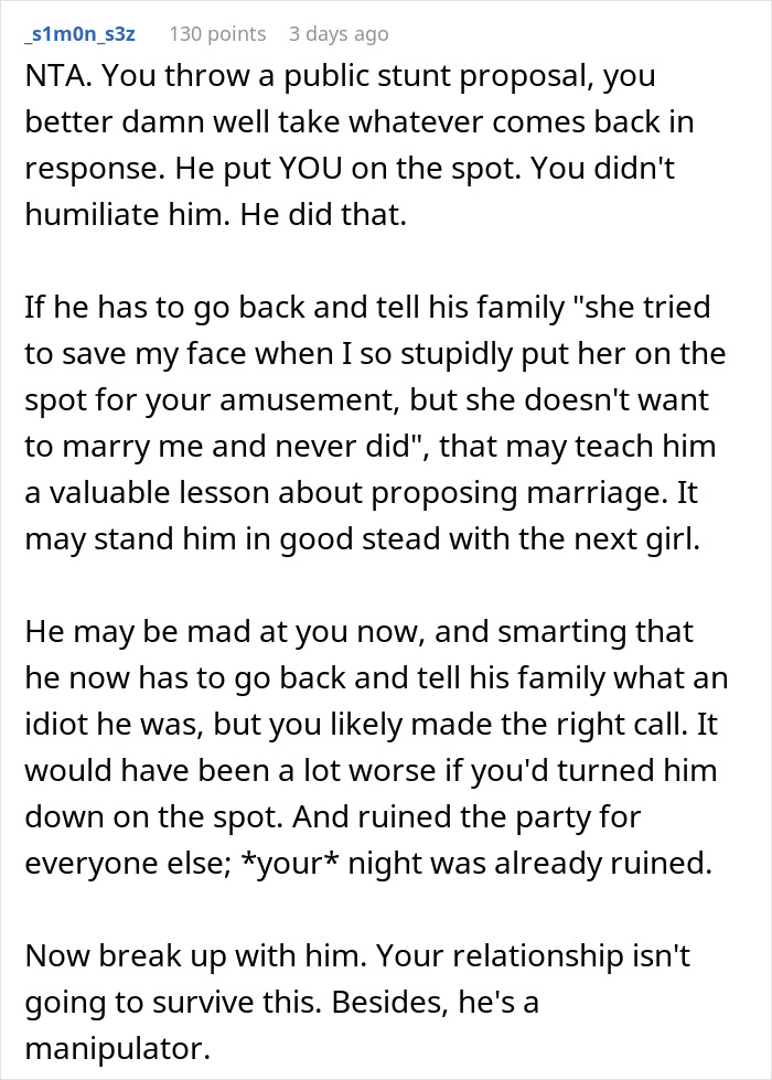 Text discussion on public proposal and turning it down in private.