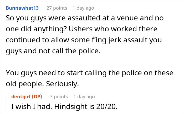 Reddit comments discussing an incident where a boomer yelled at a woman in a wheelchair while others didn't intervene.