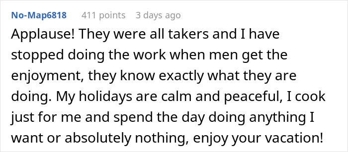 Reddit comment discussing gender roles in work during holidays at an office Christmas party.