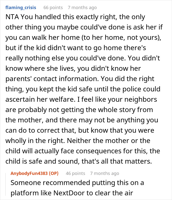 Guy Wonders If He&rsquo;s A Jerk For Not Taking In His Neighbor&rsquo;s Kid And Calling The Police Instead