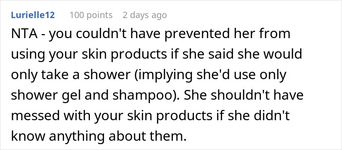 Online comment discussing unauthorized use of skin products leading to chemical burns. Online comment discussing unauthorized use of skin products leading to chemical burns.