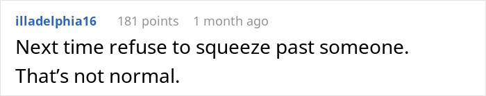 Comment discussing discomfort during flights and passenger issues.