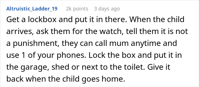 Comment advice on handling Gizmo Watch situation between ex-partners. Comment advice on handling Gizmo Watch situation between ex-partners.