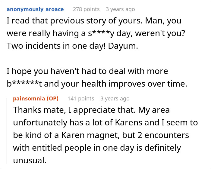 Reddit discussion about dealing with entitled people at a shopping mall.