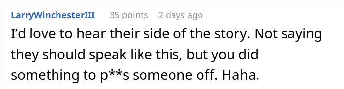 Reddit comment discussing a boss's text and its implications for a shocked employee.