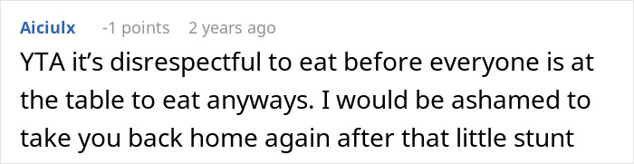 MIL Shocked Family Ate Without Her After Telling Them To Do Exactly That, Scolds The Perpetrator
