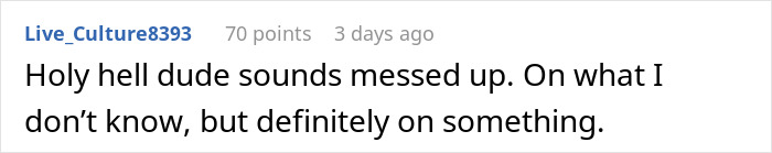 Comment reacting to a strange DoorDash driver text chain, expressing confusion and worry.