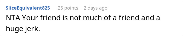 Comment criticizing a friend for being unsupportive regarding allergies and pet care.