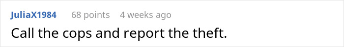 User comment on baby formula incident, suggesting to call cops for theft. User comment on baby formula incident, suggesting to call cops for theft.
