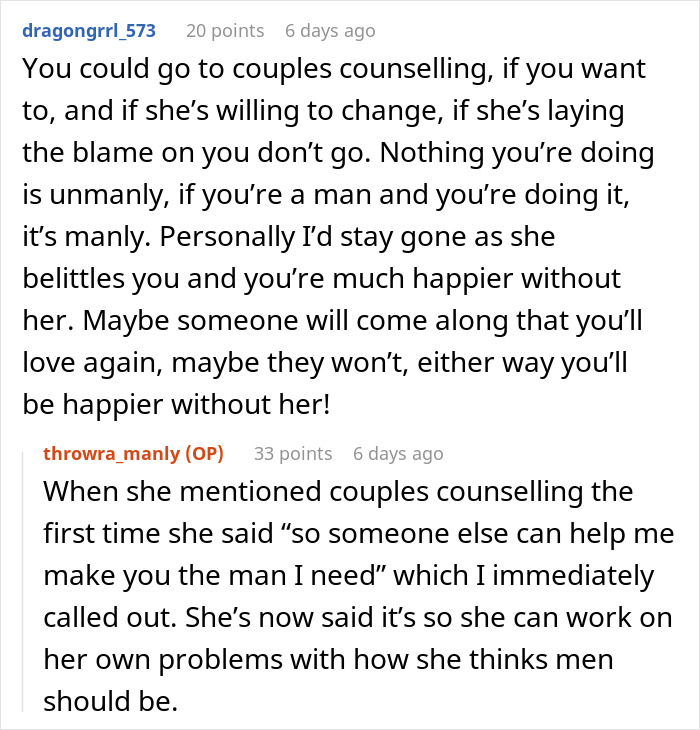 Reddit comments discussing a husband facing criticism and contemplating divorce over hobbies like baking and enjoying Taylor Swift. Reddit comments discussing a husband facing criticism and contemplating divorce over hobbies like baking and enjoying Taylor Swift.