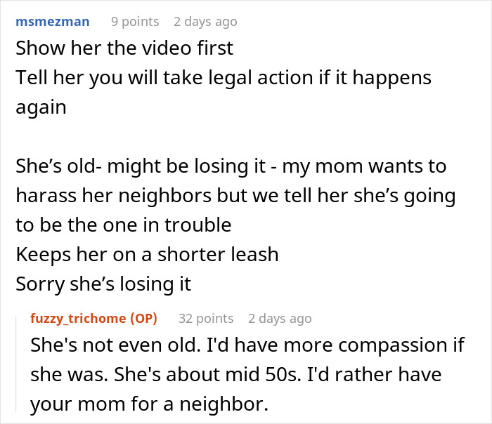 Screenshot of a discussion about a neighbor troubling others with disruptive behavior.