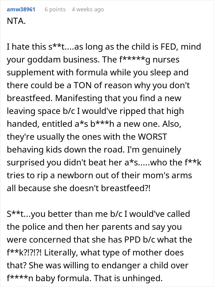 Text screenshot of a post about baby formula being thrown away, expressing frustration and disbelief. Text screenshot of a post about baby formula being thrown away, expressing frustration and disbelief.