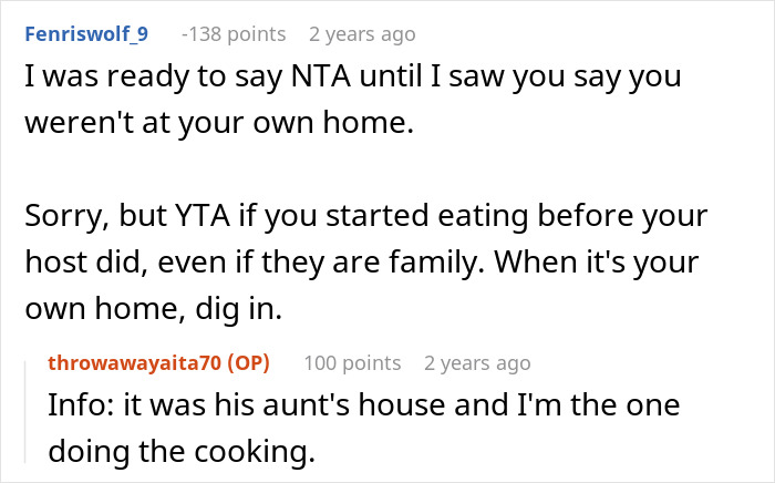 MIL Shocked Family Ate Without Her After Telling Them To Do Exactly That, Scolds The Perpetrator