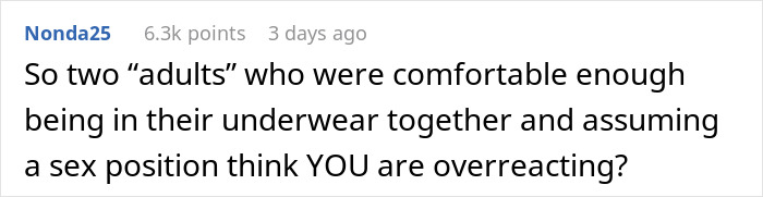 Text comment discussing adults comfortable in a private situation, related to prank cost in a relationship. Text comment discussing adults comfortable in a private situation, related to prank cost in a relationship.