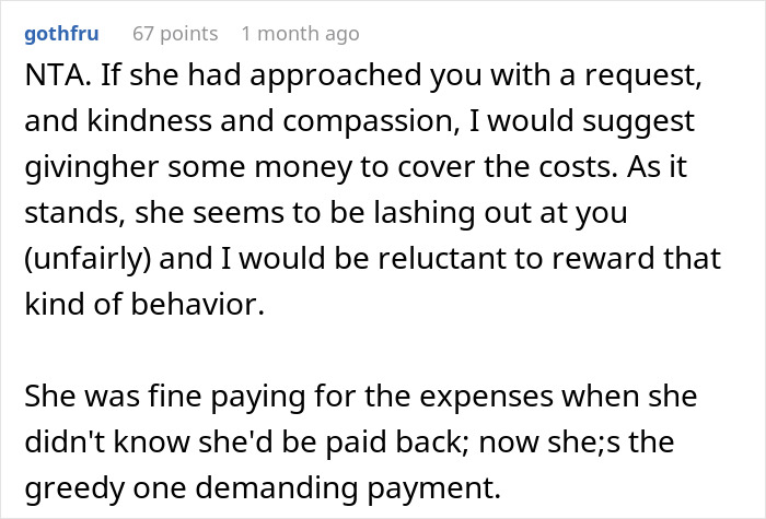 Reddit comment discussing funeral costs and repayment related to life insurance. Reddit comment discussing funeral costs and repayment related to life insurance.