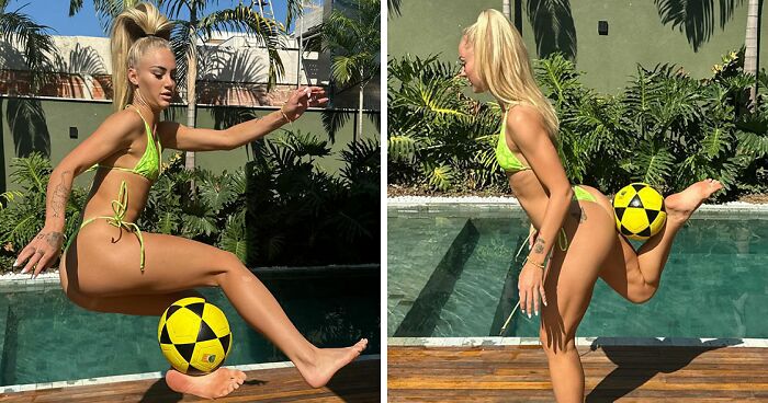 “World’s Sexiest Footballer” Alisha Lehmann Shows Off Her Skills On The Beach In The Maldives