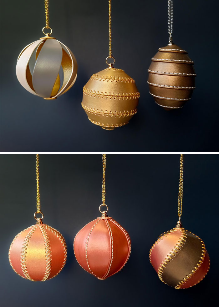Creative DIY Christmas decorations with handmade, colorful hanging ornaments on display.