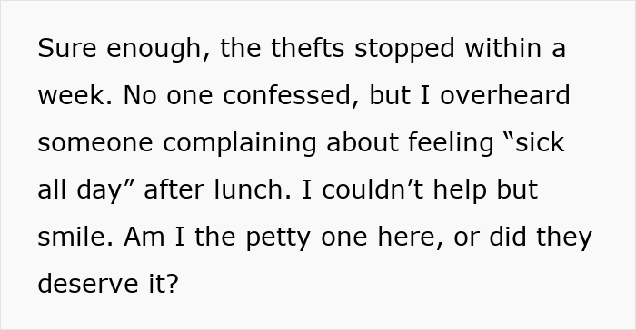 “Coworker Kept Stealing My Lunch, So I Started Leaving Fake Leftovers To Teach Them A Lesson” “Coworker Kept Stealing My Lunch, So I Started Leaving Fake Leftovers To Teach Them A Lesson”