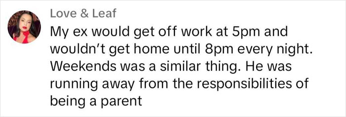 Comment discussing a father's lack of responsibility, highlighting family sacrifices and parenting duties.