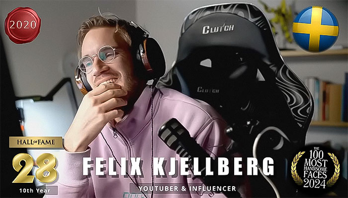 YouTuber and influencer seated in a gaming chair, featured in "The Most Handsome Men of 2024" list.