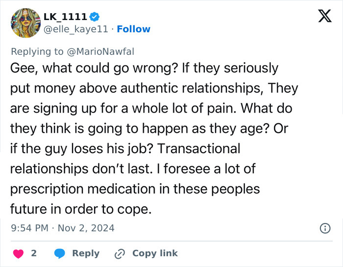 Tweet discussing negative aspects of the throning dating trend, highlighting issues in transactional relationships.