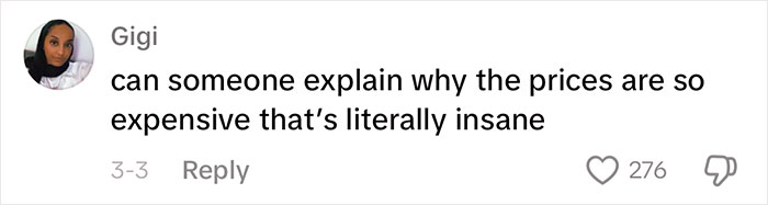 Comment questioning high cost of Arctic groceries with 276 likes.