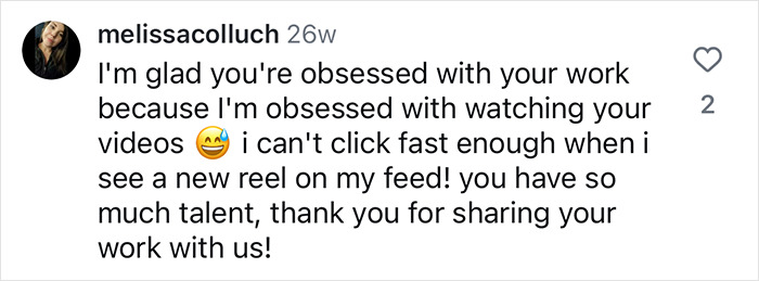 Comment expressing appreciation for a hairdresser's videos and talent, emphasizing a safe and inclusive space.