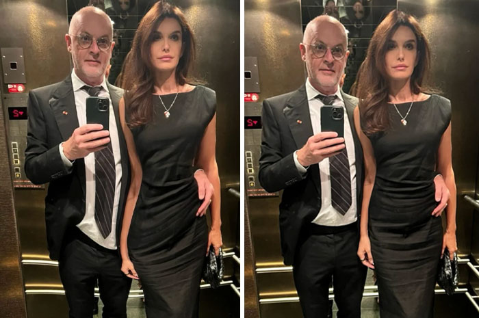 Publicó la primera, la borró y luego publicó la segunda, admitiendo que se le fue un poco de las manos «editando su brazo».