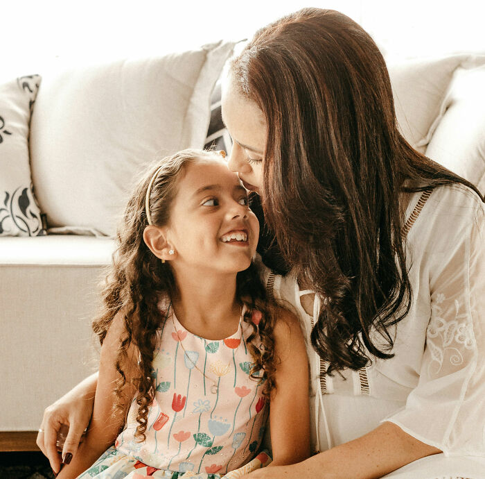 Mother and daughter sharing a happy moment at home. Mother and daughter sharing a happy moment at home.