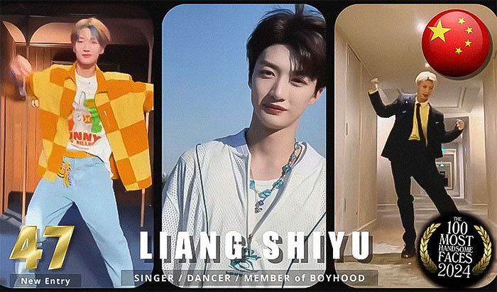 A man ranked among the most handsome men of 2024, wearing various outfits and poses for the Independent Critics' list.