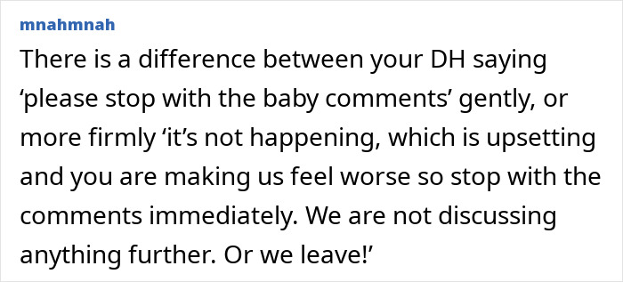 Text discussing stress management with in-laws during pregnancy at Christmas.