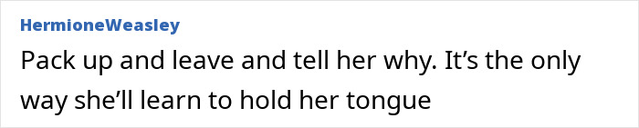 Text comment about handling MIL Christmas stress during pregnancy.