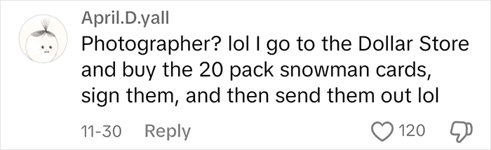 Comment on making Christmas cards with humor about using store-bought snowman cards. Comment on making Christmas cards with humor about using store-bought snowman cards.
