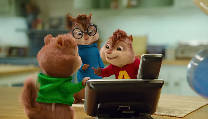 Animated chipmunks interacting in a kitchen, emphasizing a lively scene.