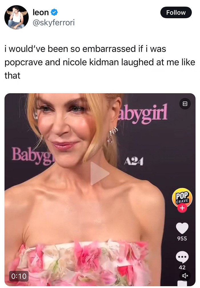 Nicole Kidman at 'Babygirl' premiere in floral dress, facing criticism for behavior.