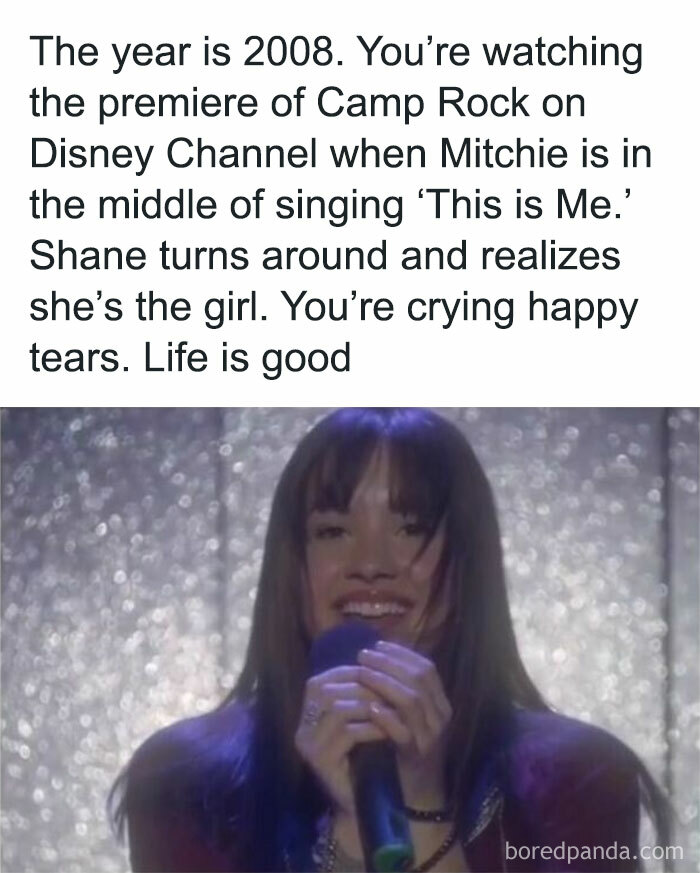 Singer performing during a memorable scene from a nostalgic childhood show.